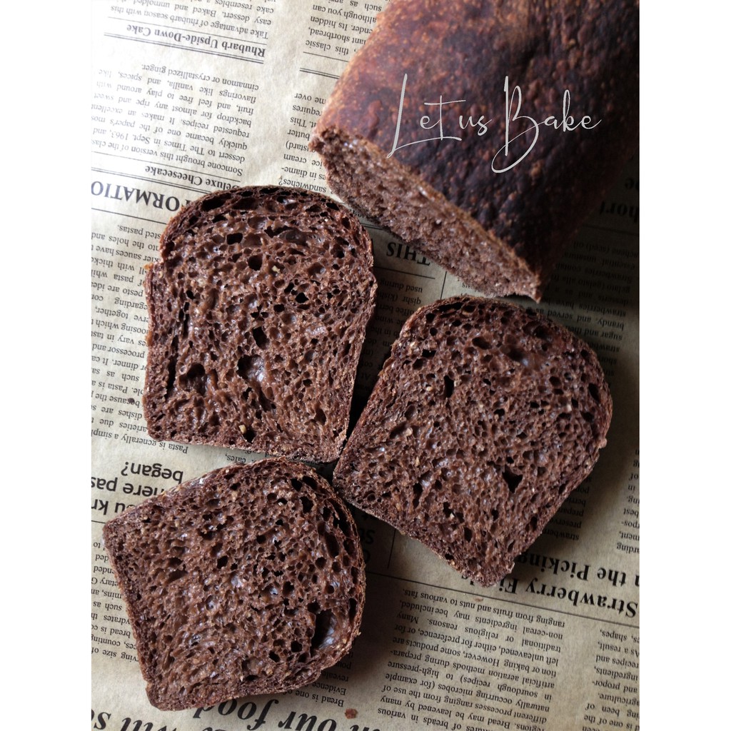 (SHIP TỈNH) Cocoa Sourdough Sandwich Bread (350g) - Bánh Mì Sandwich Chocolate Men Tự Nhiên (Men Chua) - Healthy