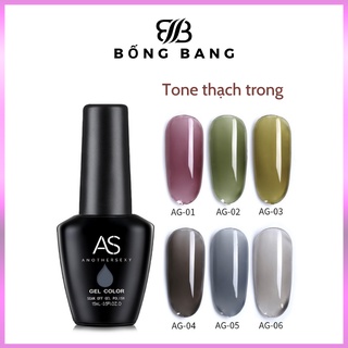Sơn thạch sơn gel thạch sơn gel AS sơn móng tay dùng máy hơ gel tone màu thạch trong BỐNG BANG mã AG 15ml