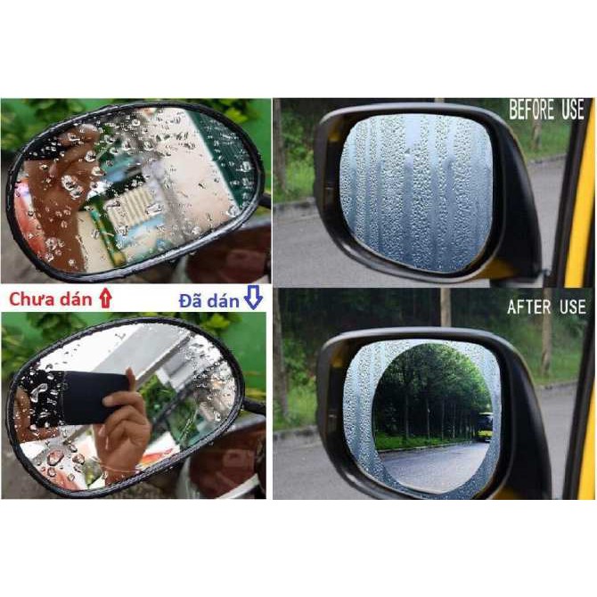 2 Miếng Dán Nano - Chống Tụ Nước - Chống Mờ Kính Xe (Anti - Fog Film)