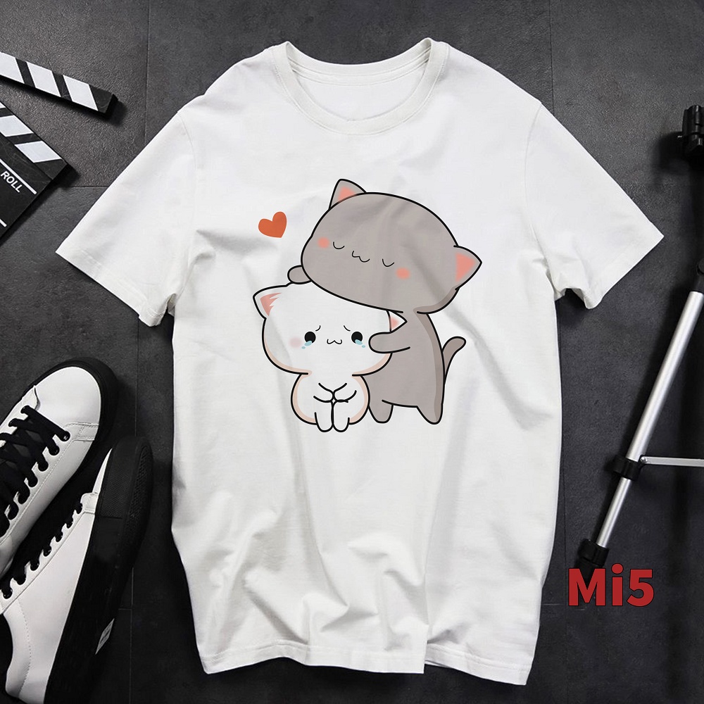 Áo thun trắng Mèo Mi đáng yêu | BigBuy360 - bigbuy360.vn