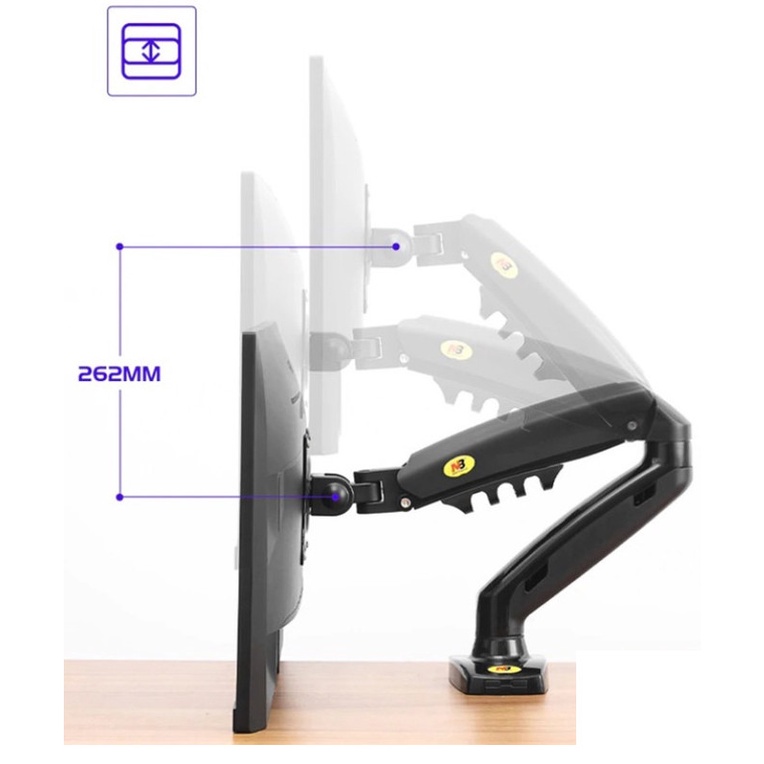 Arm màn hình - Tay nâng màn hình NB F80 17 - 30 inch Xoay 360 độ Tải trọng 9Kg Phiên bản 2021