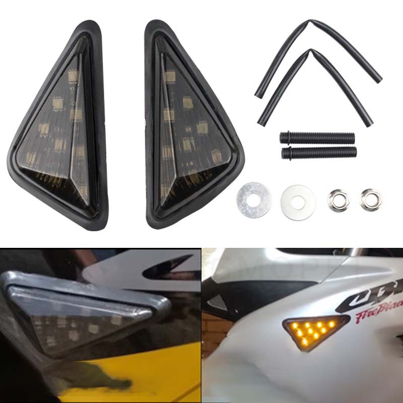 Đèn xi nhan LED xe máy mô tô phân khối lớn xe mô tô thể thao sửa đổi đèn xi nhan hình tam giác