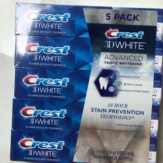 [ MẪU MỚI CỦA 170Gr ] KEM ĐÁNH RĂNG CREST 3D WHITE ADVANCED 158Gr - MỸ