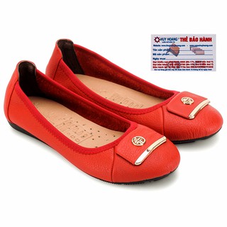 Giày nữ búp bê da bò màu cam PH7910