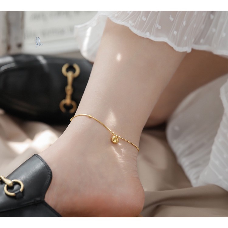 Lắc chân nữ titan bi dây mì lucky O1-403A - CAM KẾT KHÔNG GỈ, KHÔNG BAY MÀU - BẢO HÀNH 12 THÁNG