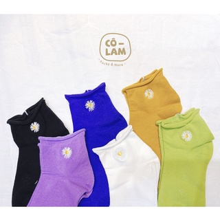Tất vớ cổ vừa thêu hoa cúc