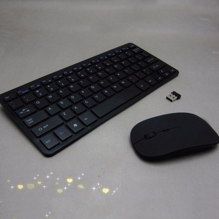 Bộ bàn phím chuột không dây mini dùng cho laptop, tivi