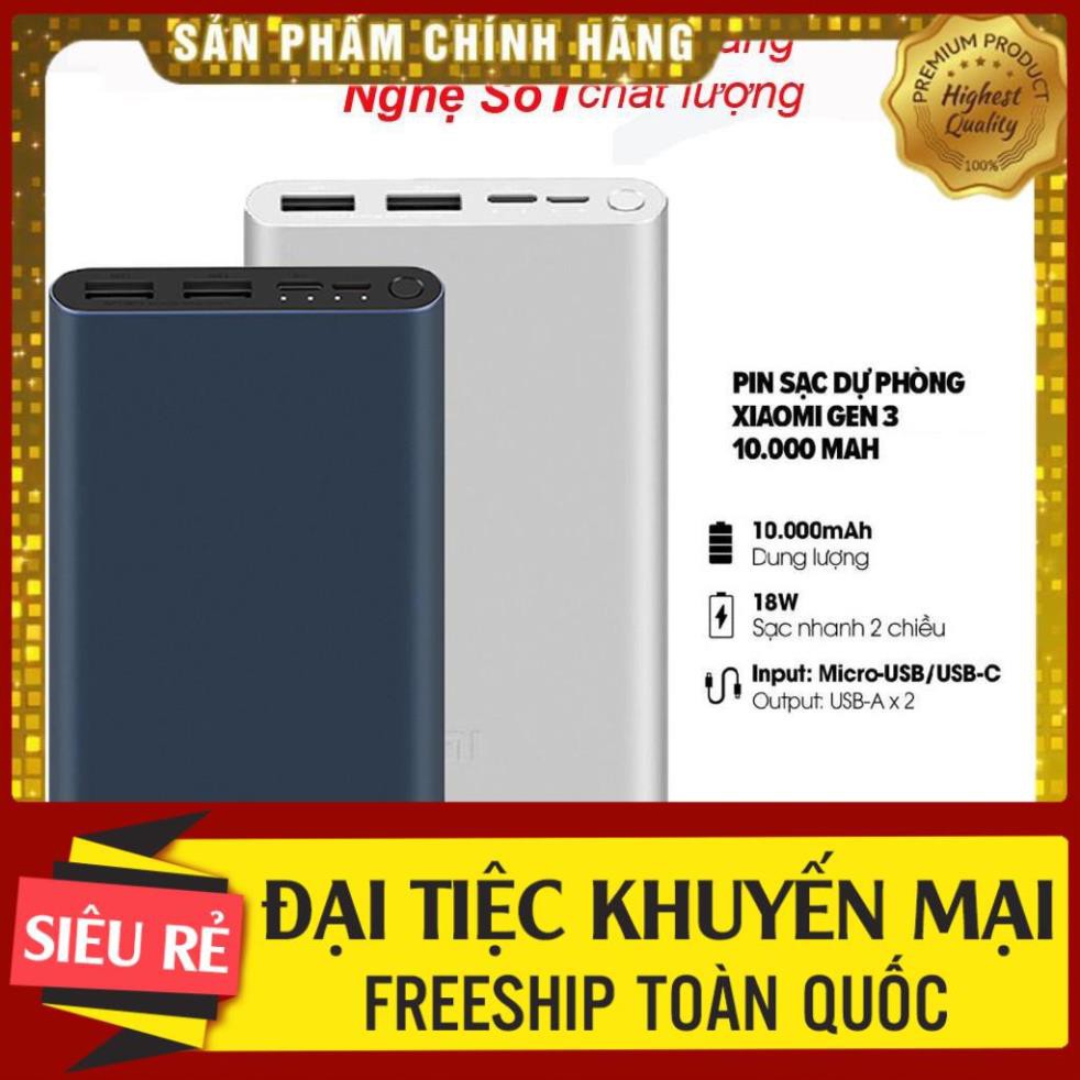 $ Sạc dự phòng Xiaomi gen 3 20000mAh/10000mAh, Redmi cổng USB, type C Fast Charge Power Bank $