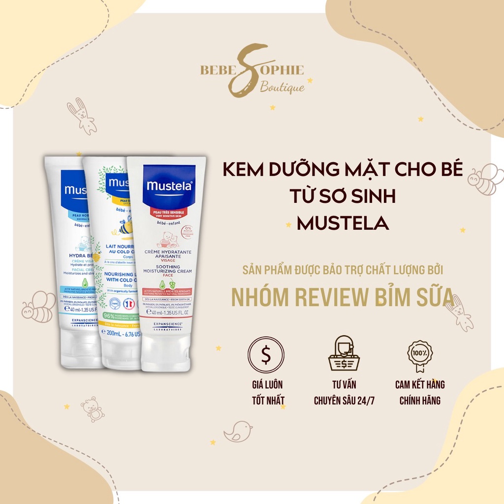 Kem dưỡng mặt cho bé từ sơ sinh Mustela Hydra bebe