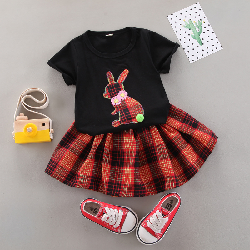 2021 New Baby & Girl Cute Rabbit T-shirt with Dress Set, 1-5 Years Old Baby Clothing, Baby Girls Fashion, Girls Fashion,  Baby Fashion, Kids Fashion, Girls T-shirt and Dress Set - BabyBee's Store - BB00060