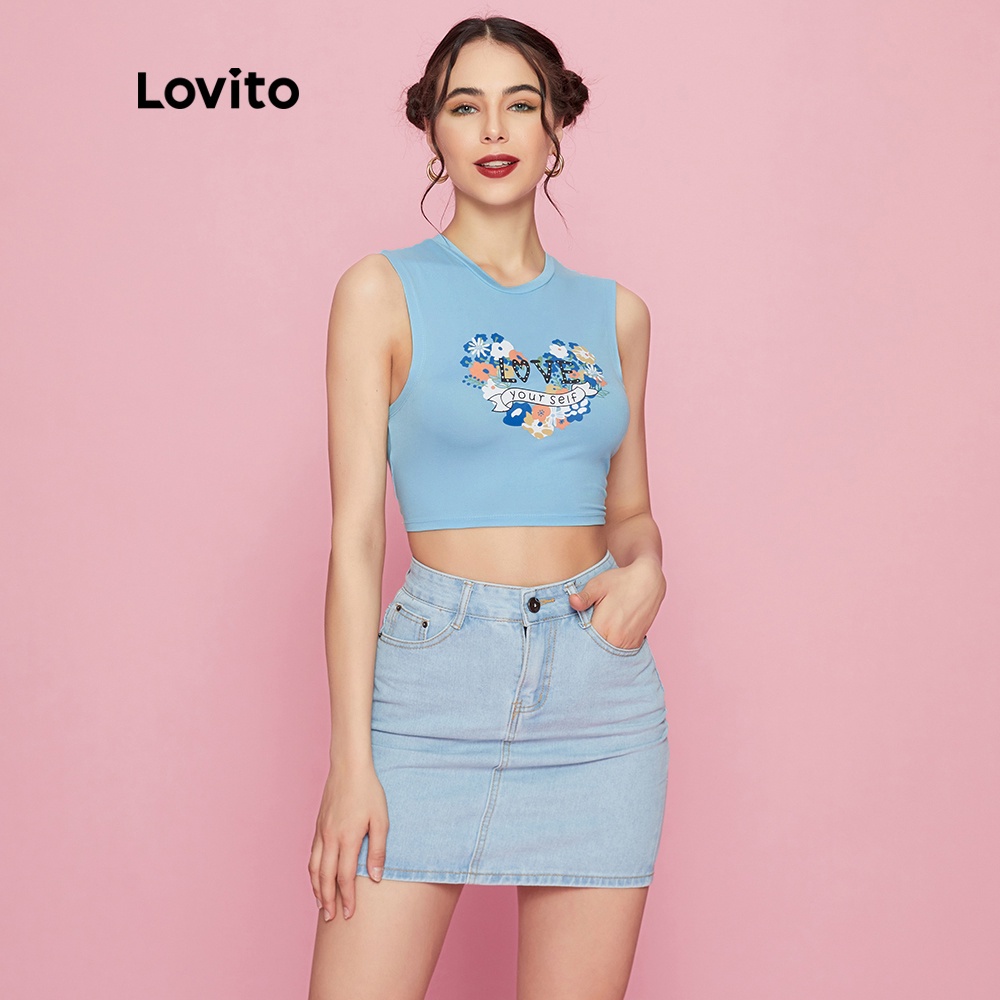 Áo trễ vai in hình trái tim Lovito L09901
 | BigBuy360 - bigbuy360.vn
