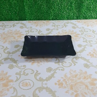 Dĩa hoa DH16, Hình chữ nhật melamine màu đen Bóng -Sang Trọng-Fataco