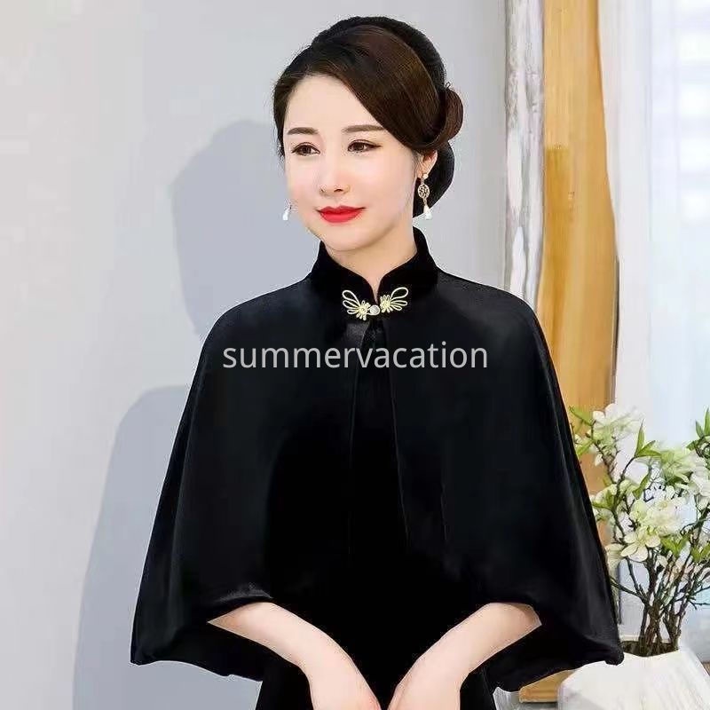 Đầm sườn xám vải nhung thêu họa tiết thủ công thời trang năm mới cho nữ | BigBuy360 - bigbuy360.vn