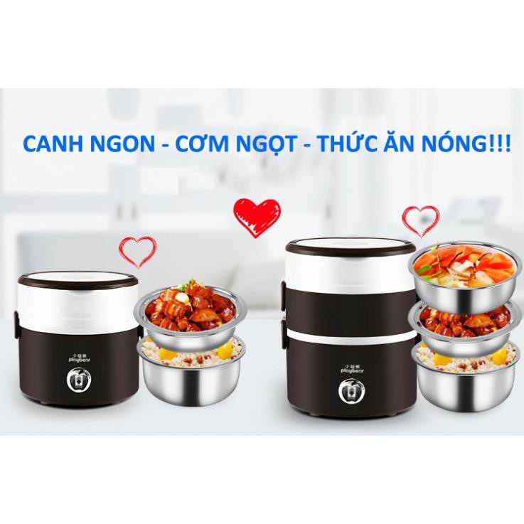 Hộp ủ cơm cắm điện 3 tầng tiện lợi