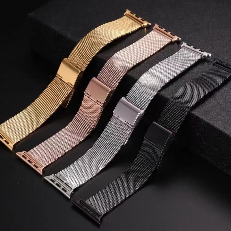 Dây Đeo Đồng Hồ Bằng Kim Loại 44mm 40mm 45mm 41mm 42 38mm Cho iwatch Series 7 6 SE 5 4 3