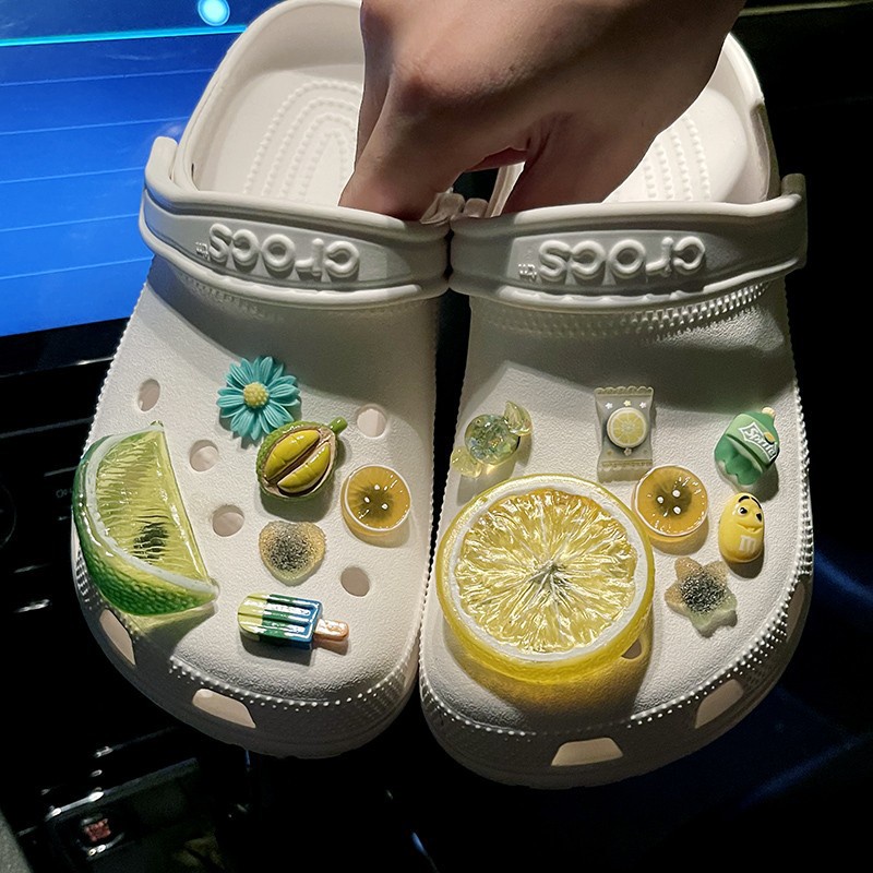 chanh mùa hè phụ kiện dép Crocs charm DIY khóa giày crocs jibbitz Nhựa trang sức Phụ kiện trang trí giày crocs nút trang trí giày trẻ em Dép Sandal Đồ trang sức Quà tặng sáng tạo món quà đặc biệt