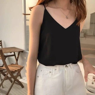Áo 2 dây trơn lụa satin