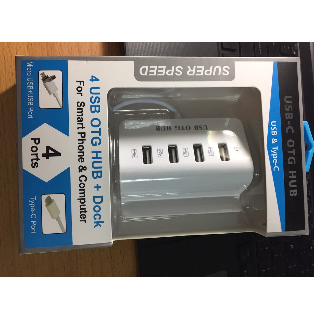 HUB chuyển đổi usb Type-C / USB / Micro USB ra 4 cổng USB Kiêm USB OTG | BigBuy360 - bigbuy360.vn