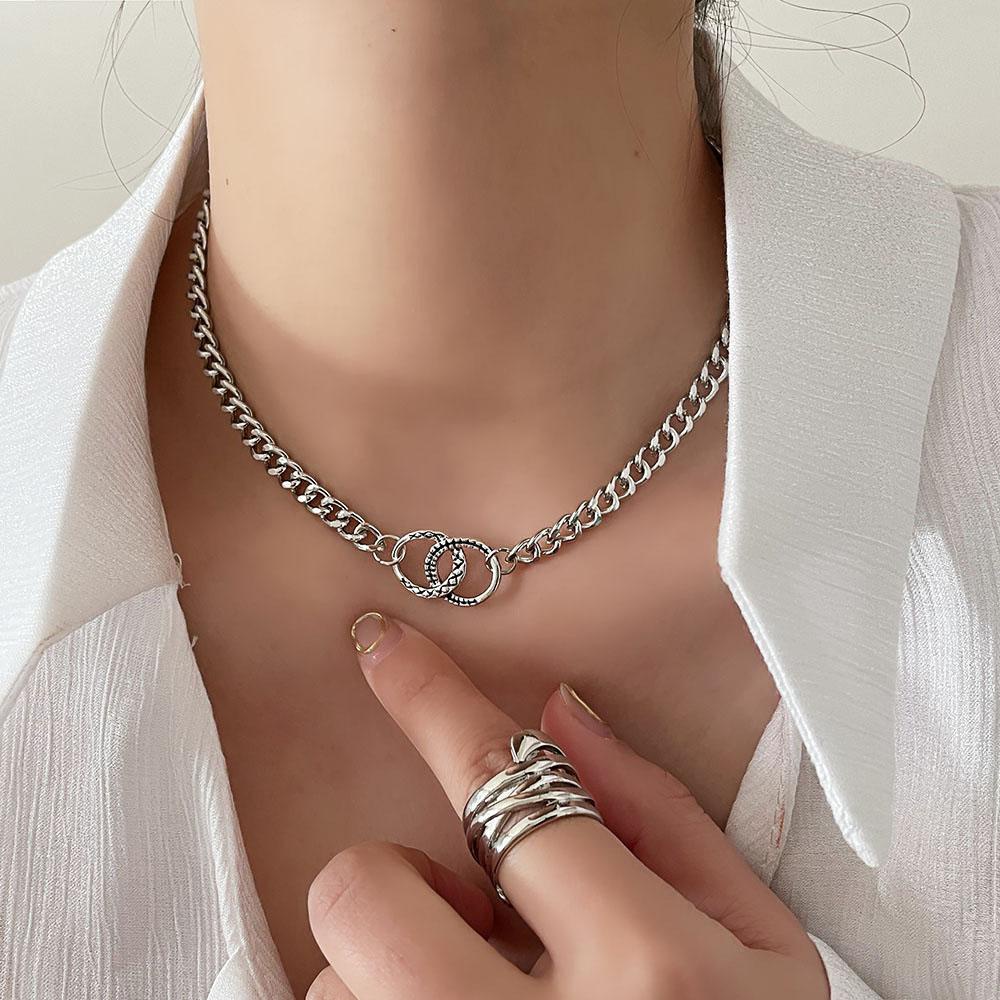 AROMA Dây Chuyền Thép Không Gỉ Phong Cách Hip Hop Punk Harajuku