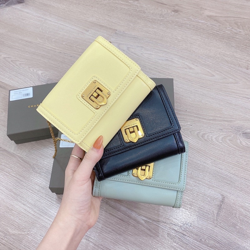 (Mới 2022) Ví CK gập nhiều ngăn kèm dây xích fullbox