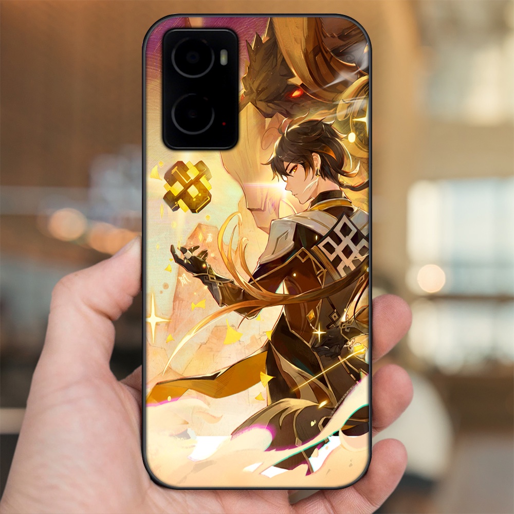 Ốp lưng Oppo A76 viền đen in hình Zhongli Genshin Impact