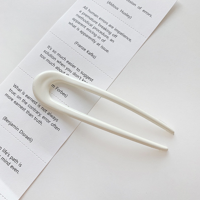 Kẹp tóc hình chữ u bằng acrylic đơn giản phong cách Hàn Quốc dễ phối đồ