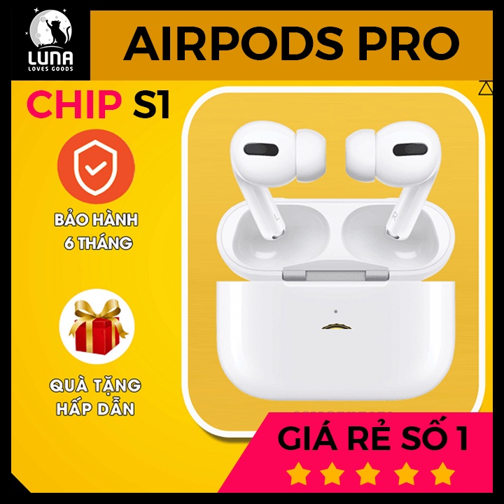 Tai Nghe Bluetooth Không Dây Phiên Bản Pro Định Vị, Đổi Tên,Vân Tay,Xuyên Âm,Lắp Vừa Ốp Lưng Case Airpod Pro,Airpods pro