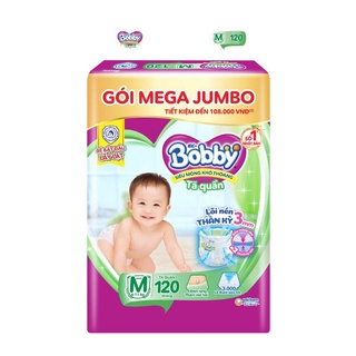Tã quần bobby jumbo đủ size m120/l104/xl92/xxl84