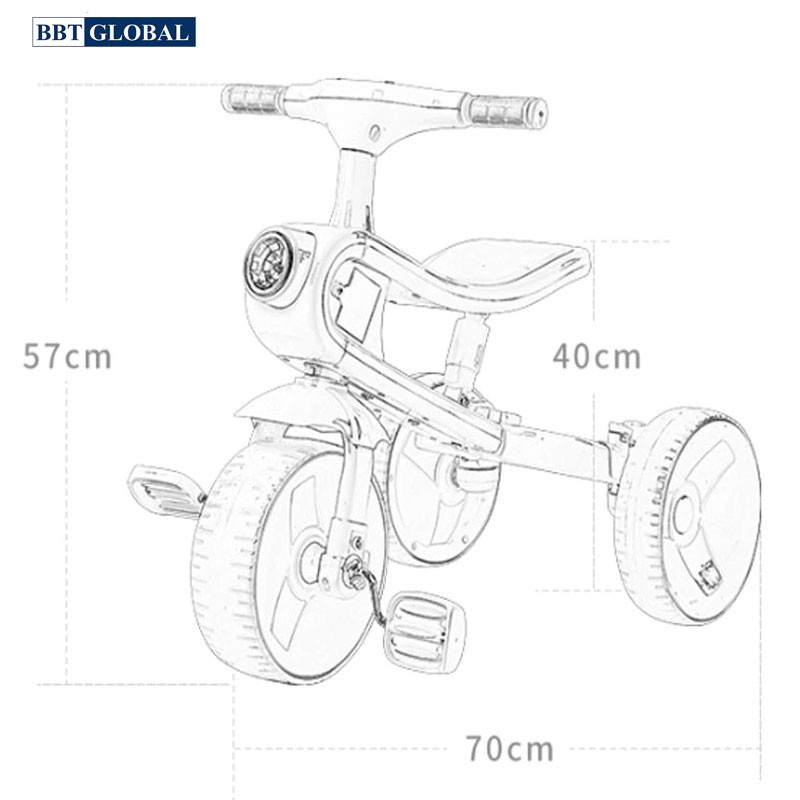 Xe chòi chân kết hợp xe đạp ba bánh cao cấp có đèn SL1302