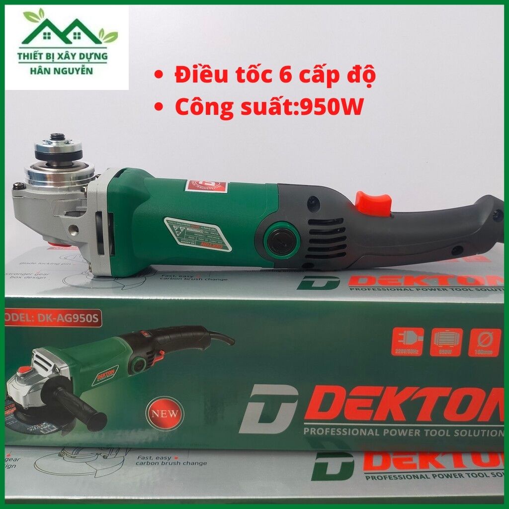 Máy cắt cầm tay Dekton DK-AG950S 950W có chỉnh tốc độ,công tắc bóp đường kính đá cắt 100mm-thiet bi xay dung