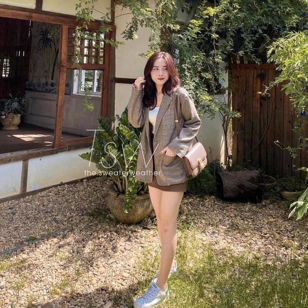 [EVACICI] Áo khoác dạ 2 lớp, 1 cúc. Áo Blazer 2 lớp Hàn Quốc | BigBuy360 - bigbuy360.vn