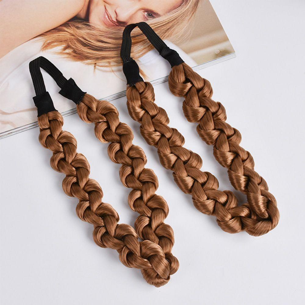 NICKOLAS Băng Đô Cài Tóc Giả Bằng Sợi Tổng Hợp Co Giãn 6 Màu Tùy Chọn