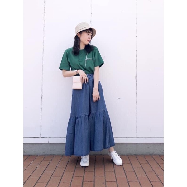 Chân váy denim Gu nhật xs