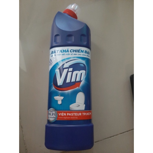 Vim siêu diệt khuẩn - Nước tẩy bồn cầu nhà tắm vim chai 900ml màu xanh biển - Diệt khuẩn hàng đầu