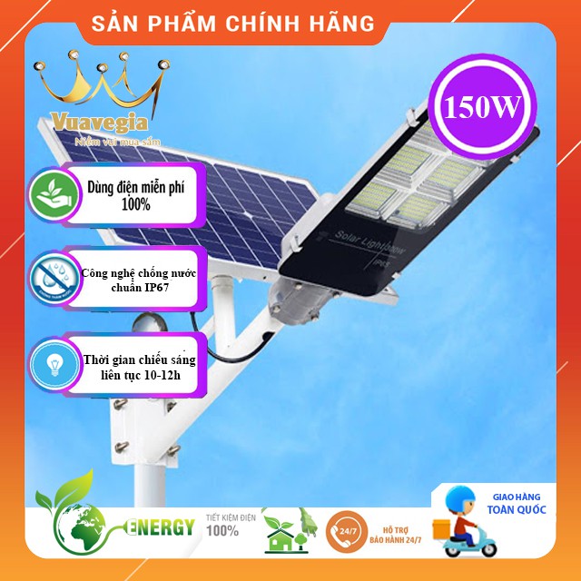 ĐÈN ĐƯỜNG NĂNG LƯỢNG MẶT TRỜI 150W Bảo Hành 12 tháng, 1 Đổi 1 trong tháng đầu tiên HÀNG CHÍNH HÃNG