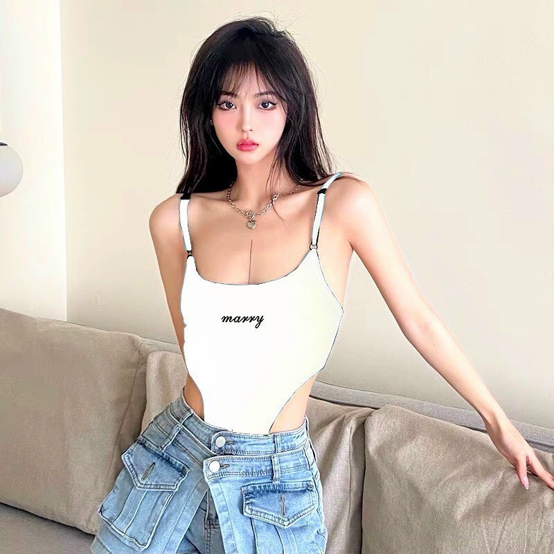 Áo Liền Quần Bodysuit Hai Dây Thêu Chữ Marry Kiểu Dáng Gợi Cảm | BigBuy360 - bigbuy360.vn