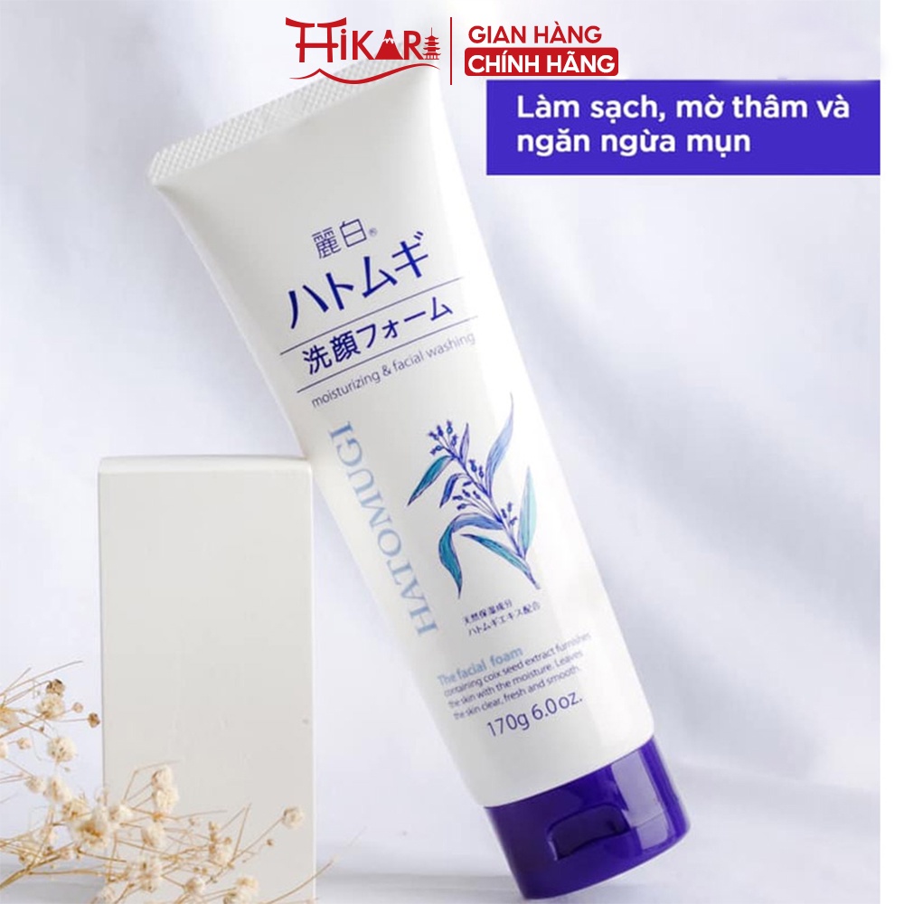 Sữa rửa mặt ý dĩ làm sáng da REIHAKU HATOMUGI W Cleansing foam 170g