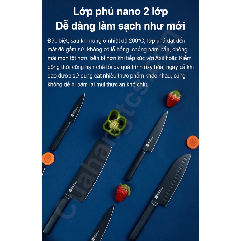 Bộ dao thép cao cấp kèm chân đế HuoHou 5 món