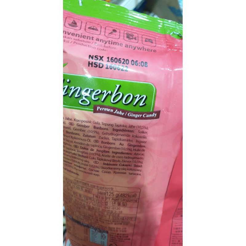 kẻo dẻo gừng Gingerbon 125gr