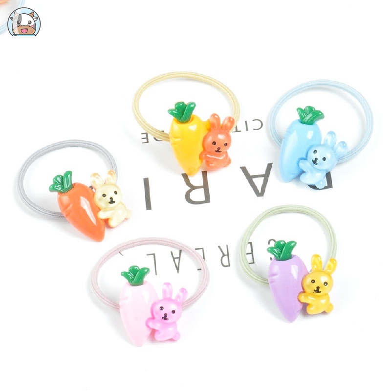 Dây Cột Tóc Co Giãn Họa Tiết Hoạt Hình Phong Cách Hàn Quốc