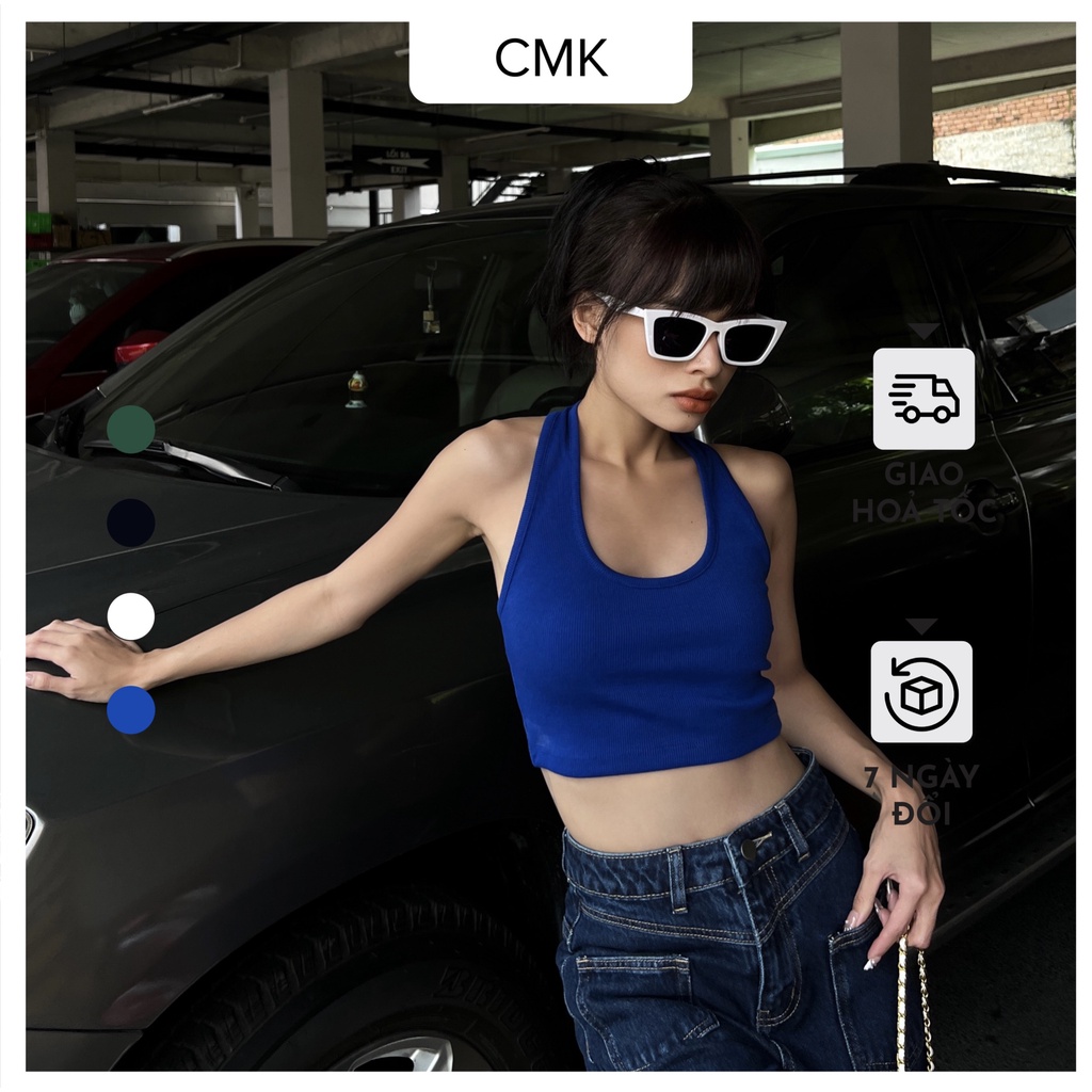 Áo croptop - Áo thun nữ cổ yếm CHICMONKI COTTON HALTER NECK TOP CAT02