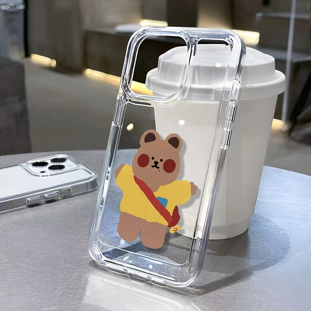 Ốp Điện Thoại Trong Suốt In Hình Gấu Hoạt Hình Dễ Thương Cho iphone 14ProMax 14Plus 13 11 12 7Plus X XR XS Max 8 7
