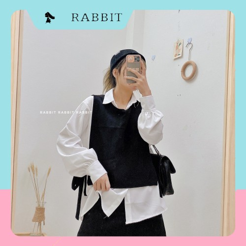 [Mã WASKT304 giảm 15% tối đa 30K đơn 99K]Set Áo sơ mi trắng dài tay kèm gile xinh xắn buộc nơ eo phong cách ulzzang_SY02 | BigBuy360 - bigbuy360.vn