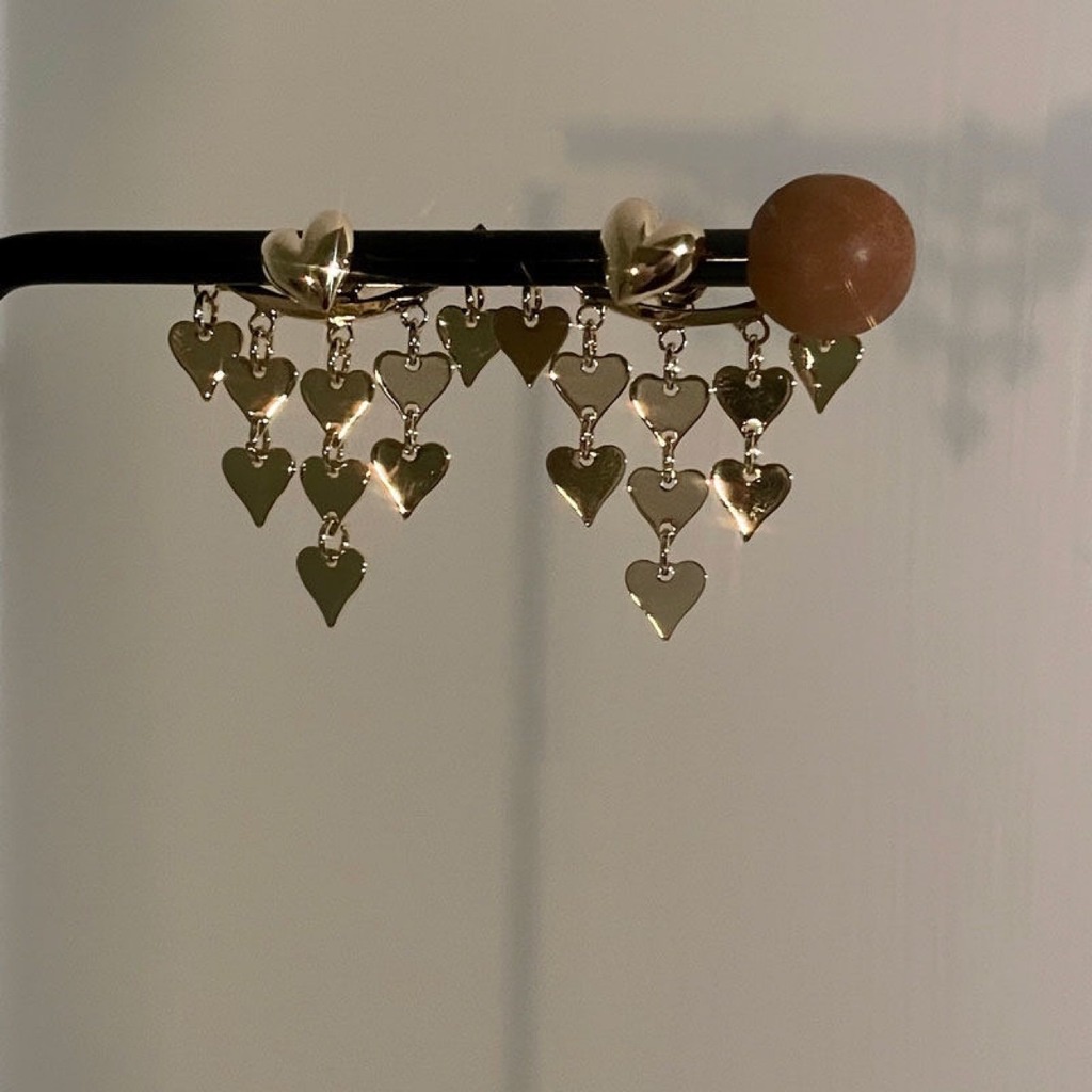 Khuyên Tai Kim Loại Hình Trái Tim Sang Trọng Cao Cấp 19A1439