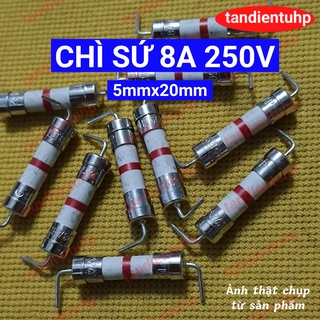 10 CHIẾC CẦU CHÌ SỨ CHÂN CẮM KÍCH THƯỚC 5mm x 20mm 8A 250V