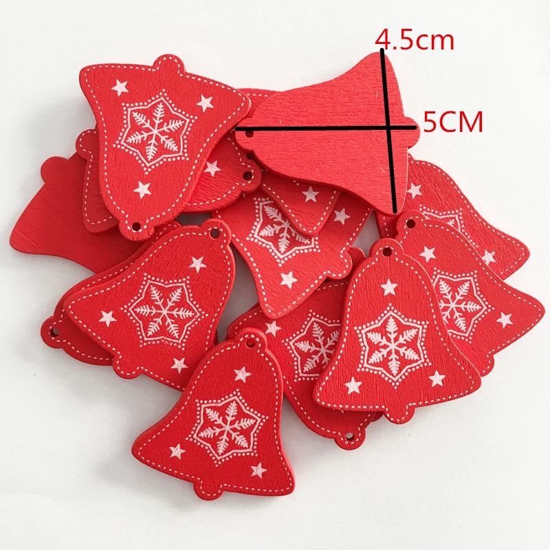 Set 10 Mặt Gỗ Trang Trí Giáng Sinh Mới 5cm