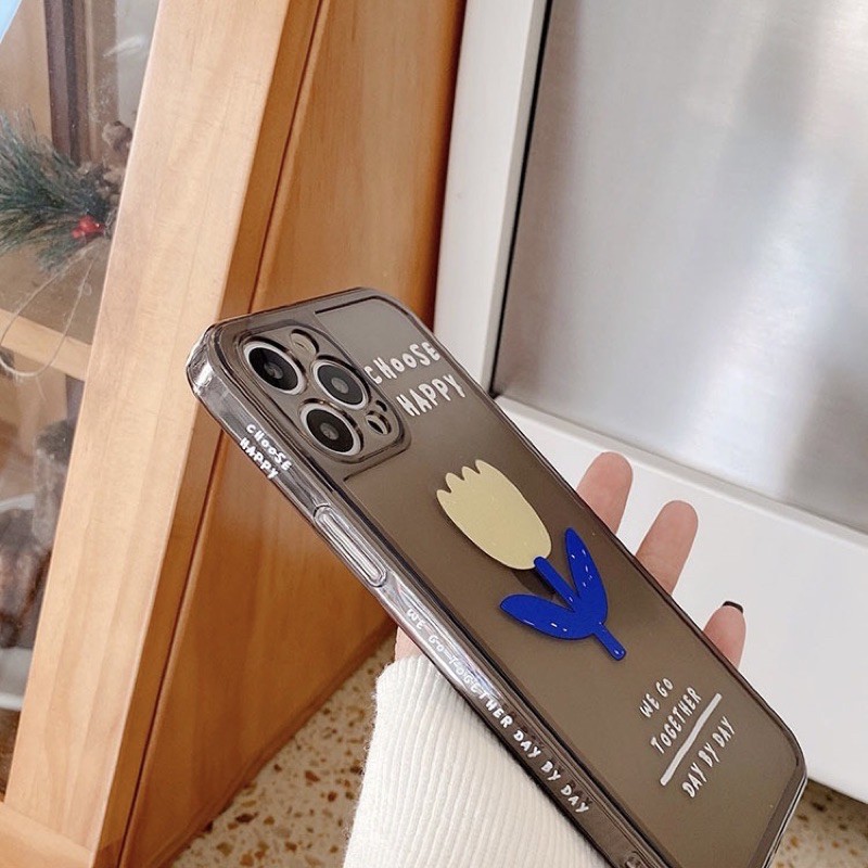 𝐂𝐨́ 𝐬𝐚̆̃𝐧 𝐜𝐡𝐨 𝐢𝐏𝐡𝐨𝐧𝐞 𝟏𝟐  Ốp lưng cho iphone - Ốp hoa tulip viền vuông dẻo cho iphone