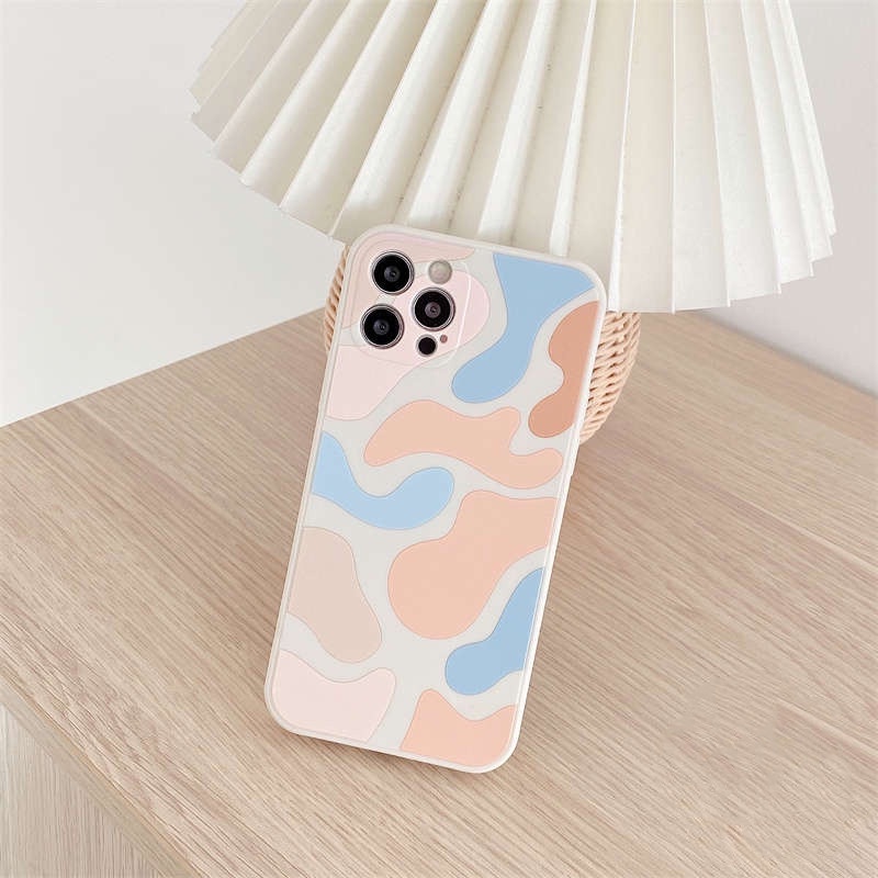 Ốp điện thoại mềm họa tiết da báo hình học Morandi cho iPhone 13 pro max 13 12 11 xr xs 6 6s 7 8 plus