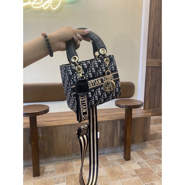 Túi D.I.O.R Thổ Cẩm, Túi Xách Nữ Đeo Chéo Dây Bản To