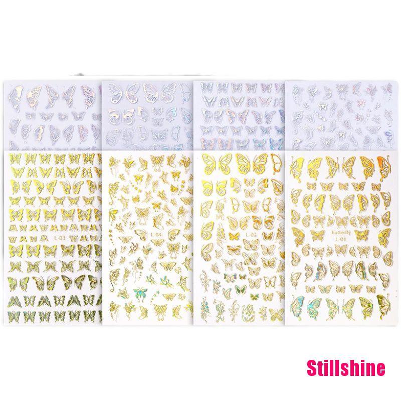 Miếng Dán Trang Trí Móng Tay Hình Bướm Dễ Thương